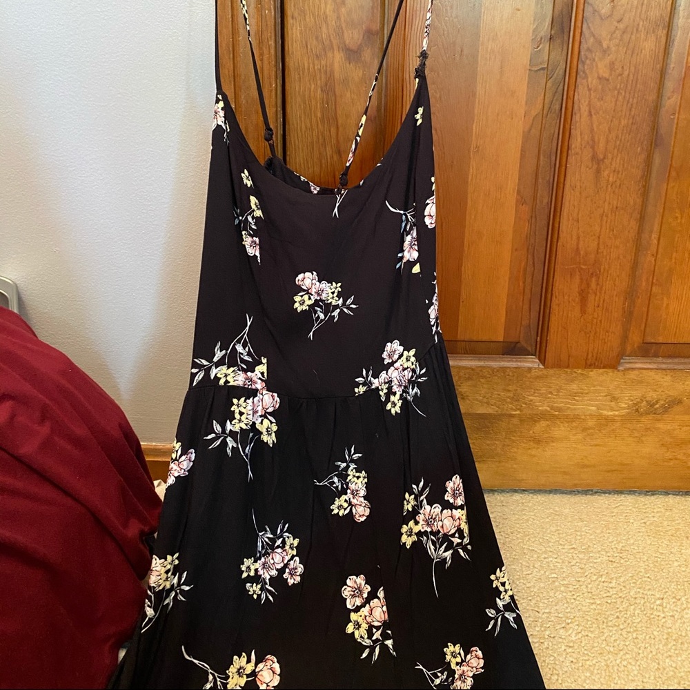 Garage Black Romper With Flowers